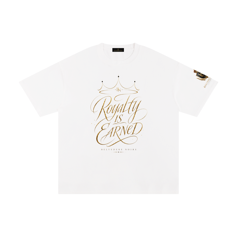 Belvedere Noire Pure Cotton T-Shirt, 230gsm everyday unisex streetwear tee, front view