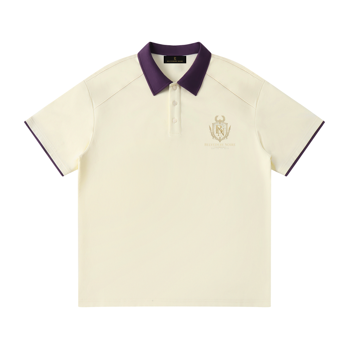 Belvedere Noire Contrast Collar Raglan Polo Shirt — Unisex 220gsm Cotton Streetwear Polo
