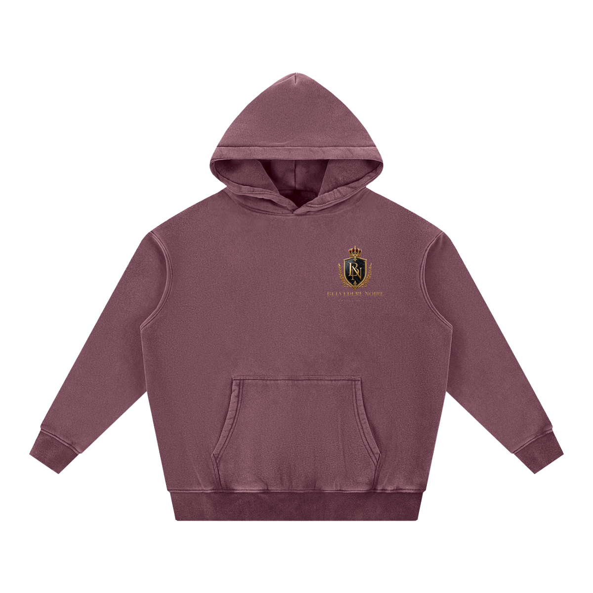 Belvedere Noire Snow Wash Fleece Oversized Hoodie — Unisex 355gsm Washed Streetwear Hoodie