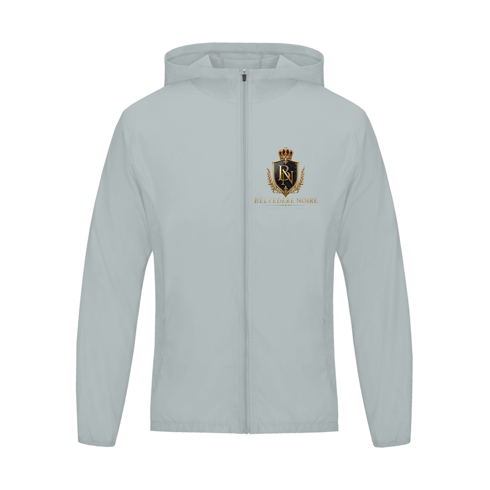 Belvedere Noire Soft Hooded Sports Jacket, lightweight 130gsm unisex windbreaker, front view