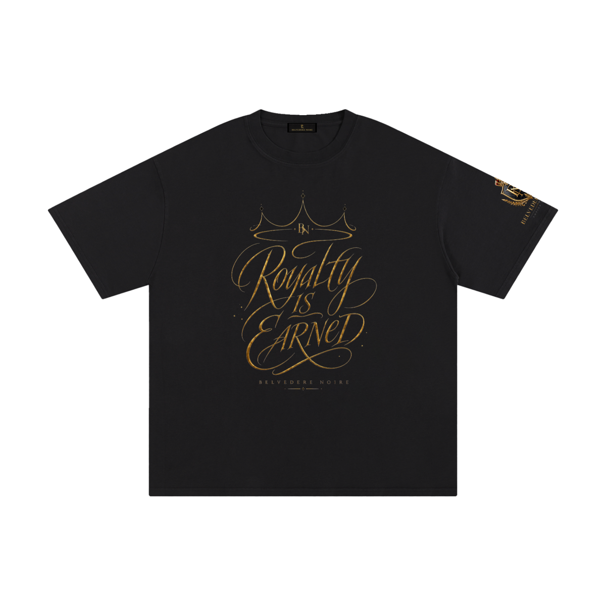 230gsm pure cotton fabric detail on the Belvedere Noire everyday T-shirt