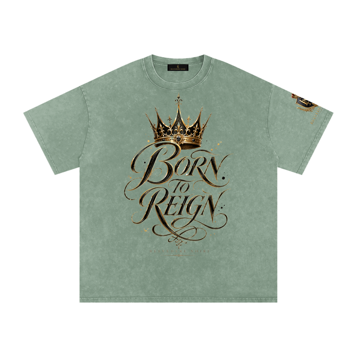 Belvedere Noire Snow Washed Oversized Cotton T-Shirt in khaki ash