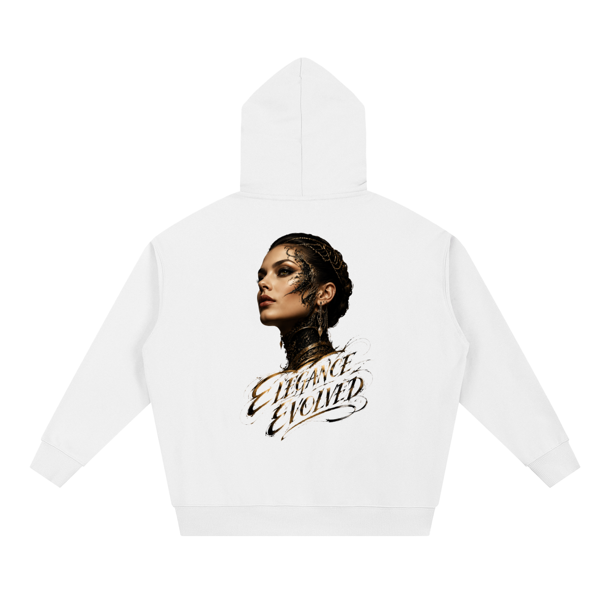 Double-layer lined hood detail on the Belvedere Noire Essential Heavyweight Hoodie