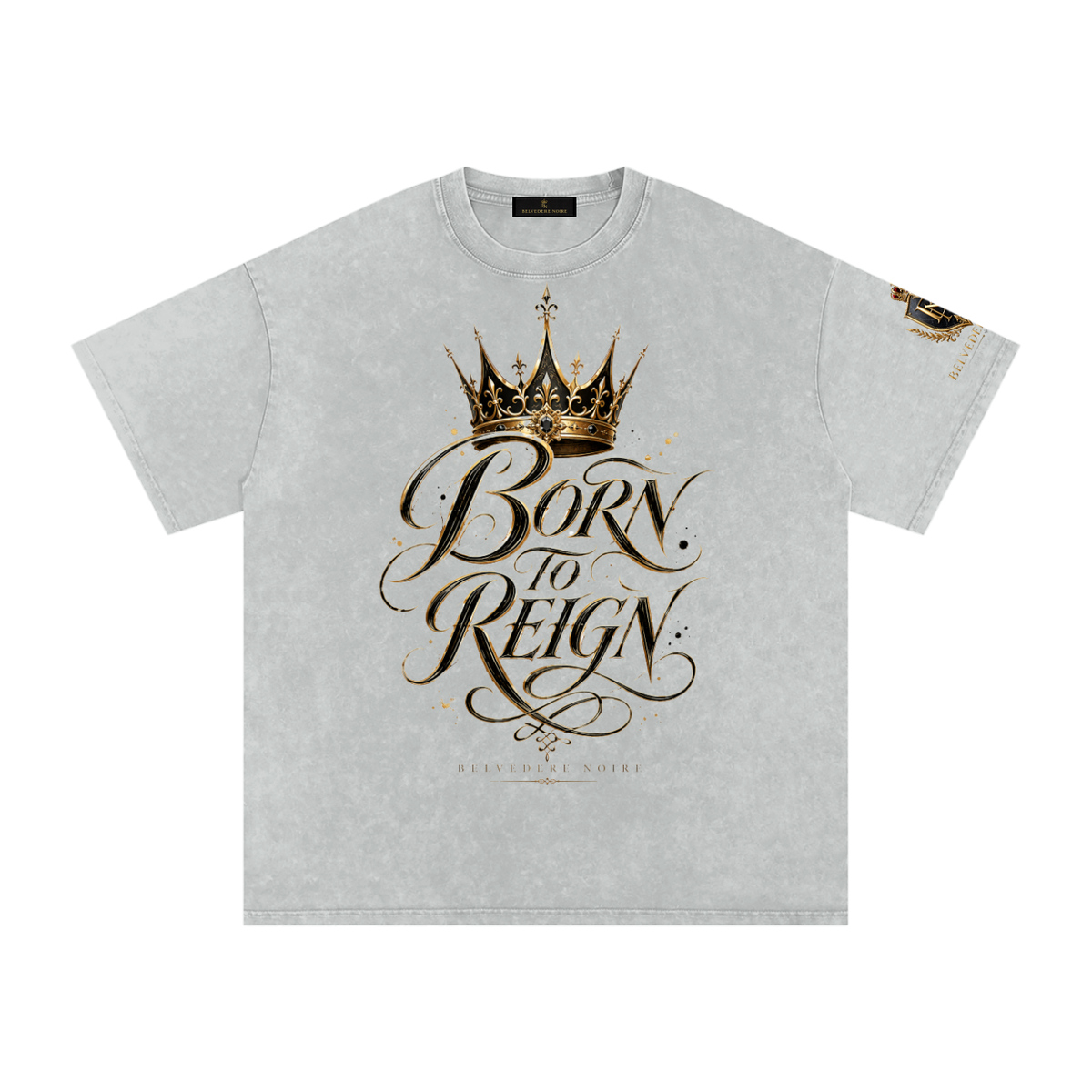 Belvedere Noire Snow Washed Oversized Cotton T-Shirt in light brown