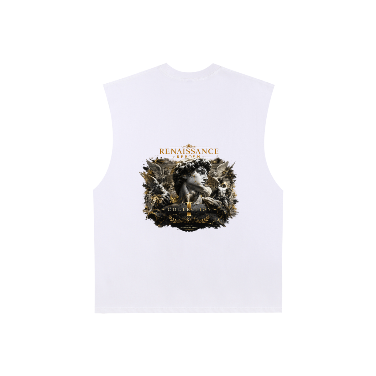 Belvedere Noire Raw Edge Cotton Tank Top — Unisex Oversized Sleeveless Streetwear Vest