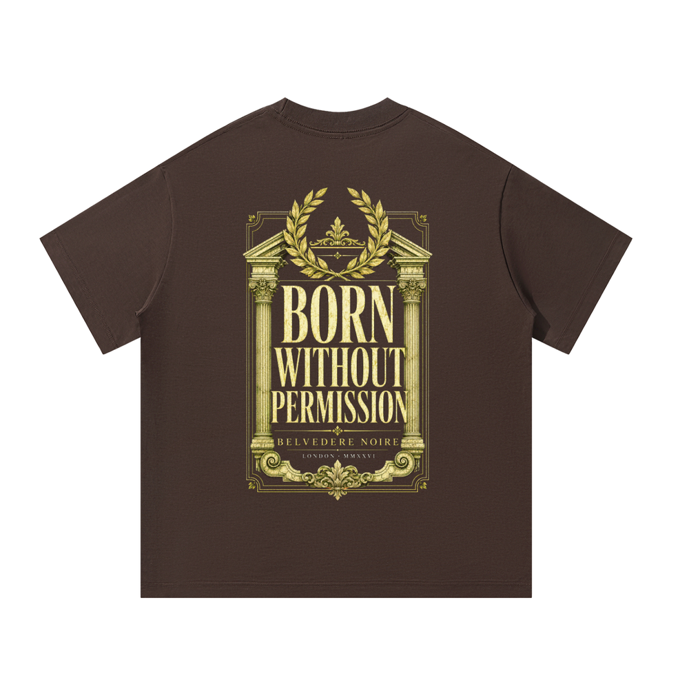 Belvedere Noire Oversized T-Shirt in coffee brown, 300gsm pure cotton tee, front view