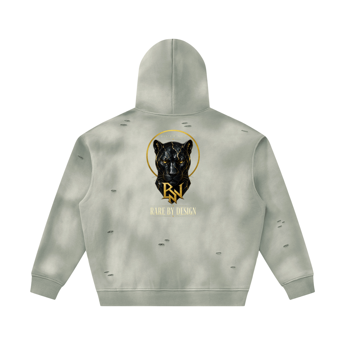 Belvedere Noire Sunfade Frayed Fleece Hoodie — Unisex 350gsm Distressed Streetwear Hoodie