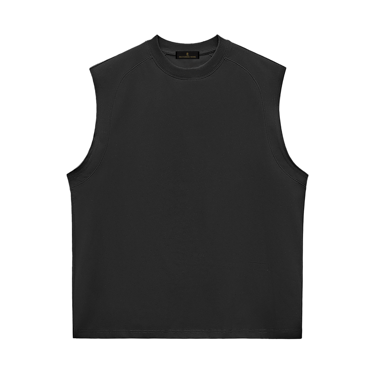 Belvedere Noire Sorona Quick-Dry Cooling Tank Top in black, back view