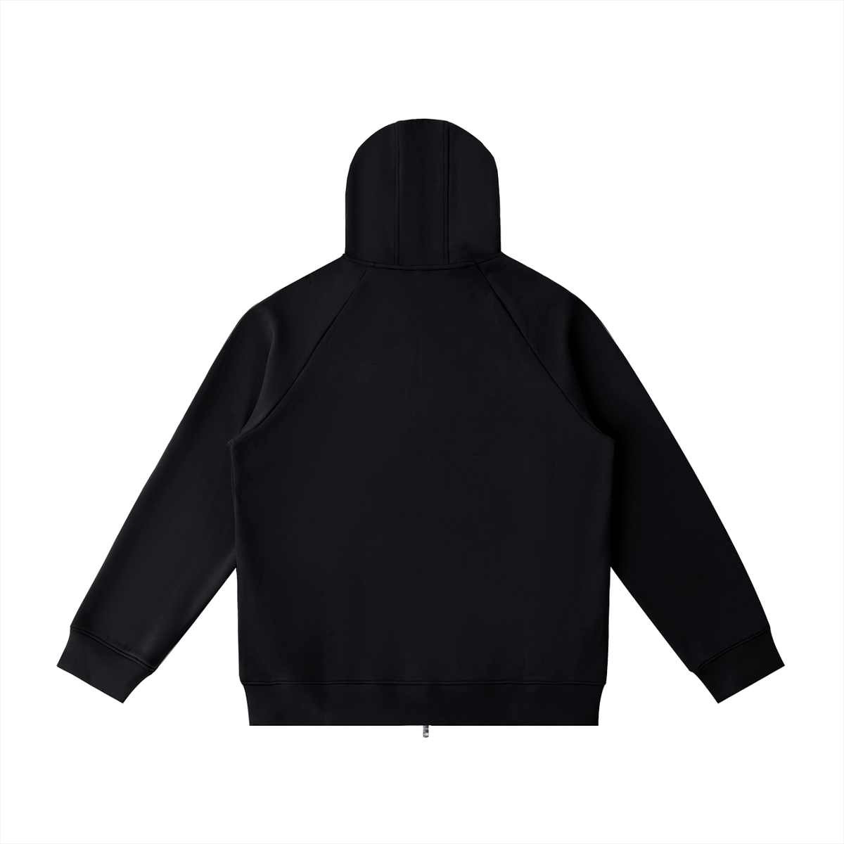 Belvedere Noire Heavyweight Raglan Zip Hoodie, 400gsm zip hoodie, back view