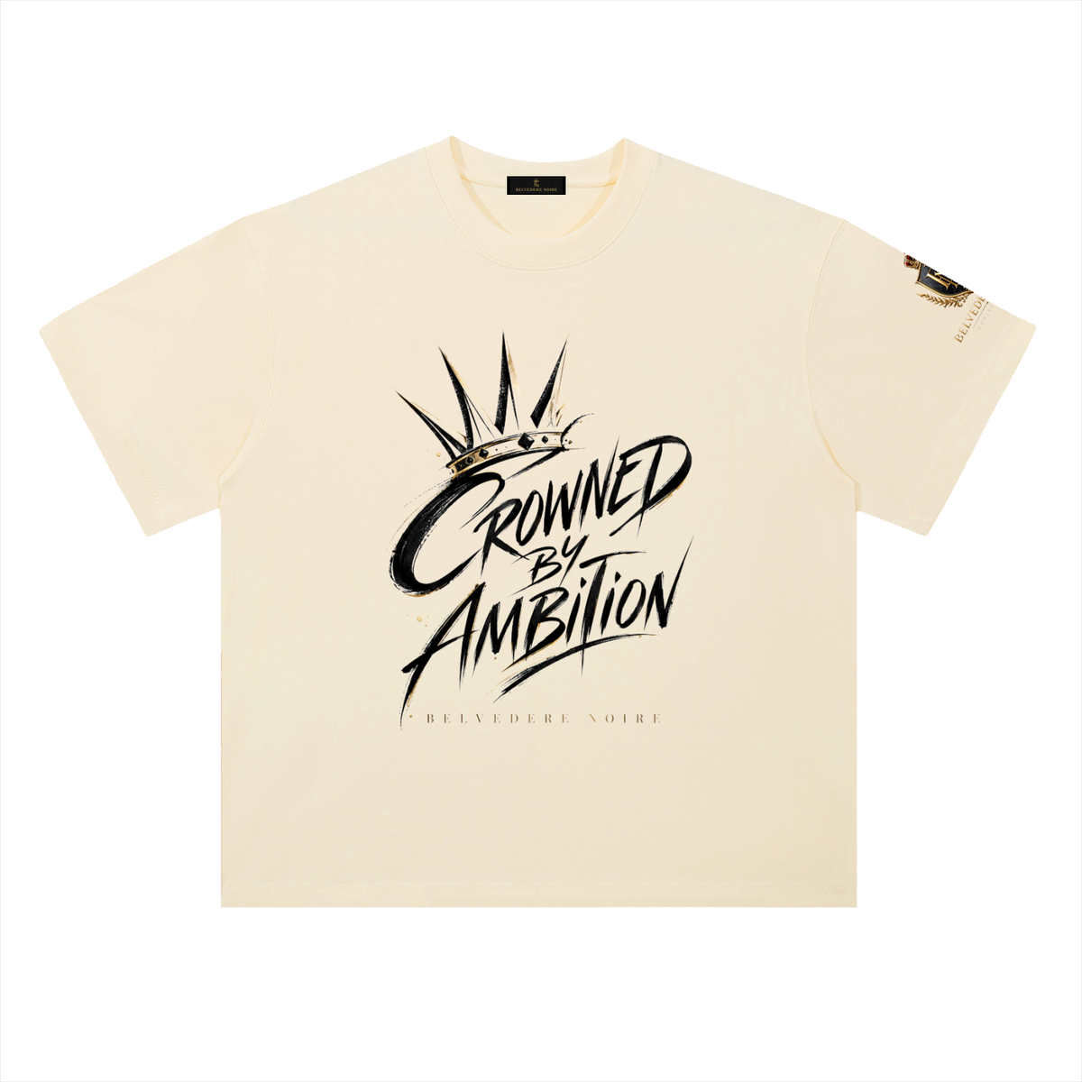 Belvedere Noire Heavyweight Drop Shoulder T-Shirt in classic black