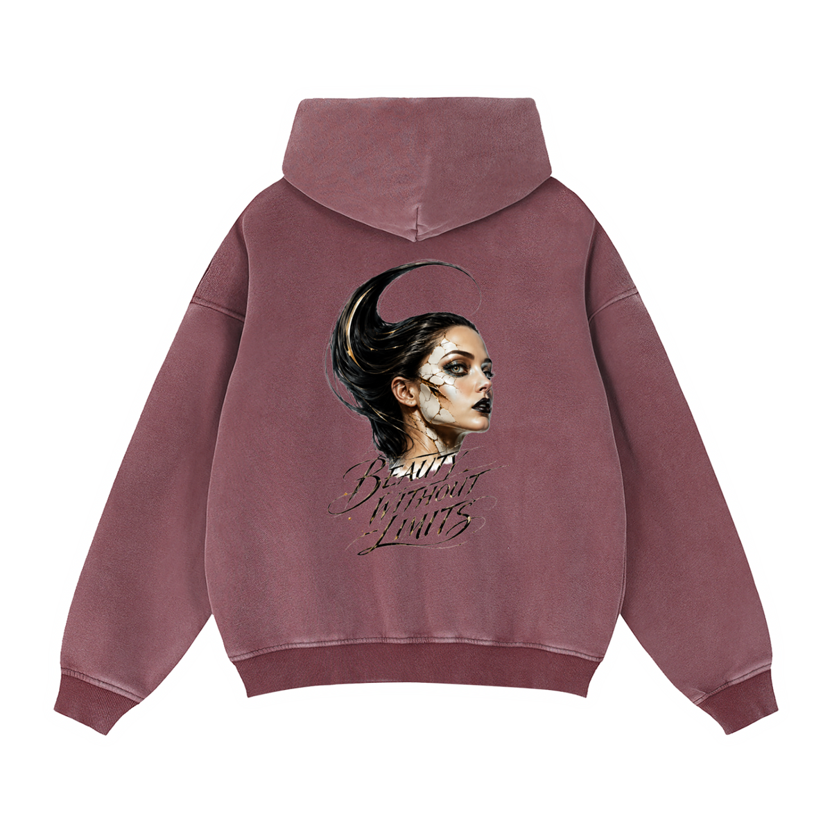 Flat zip finish detail on the Belvedere Noire Zip-Through Boxy Fleece Hoodie