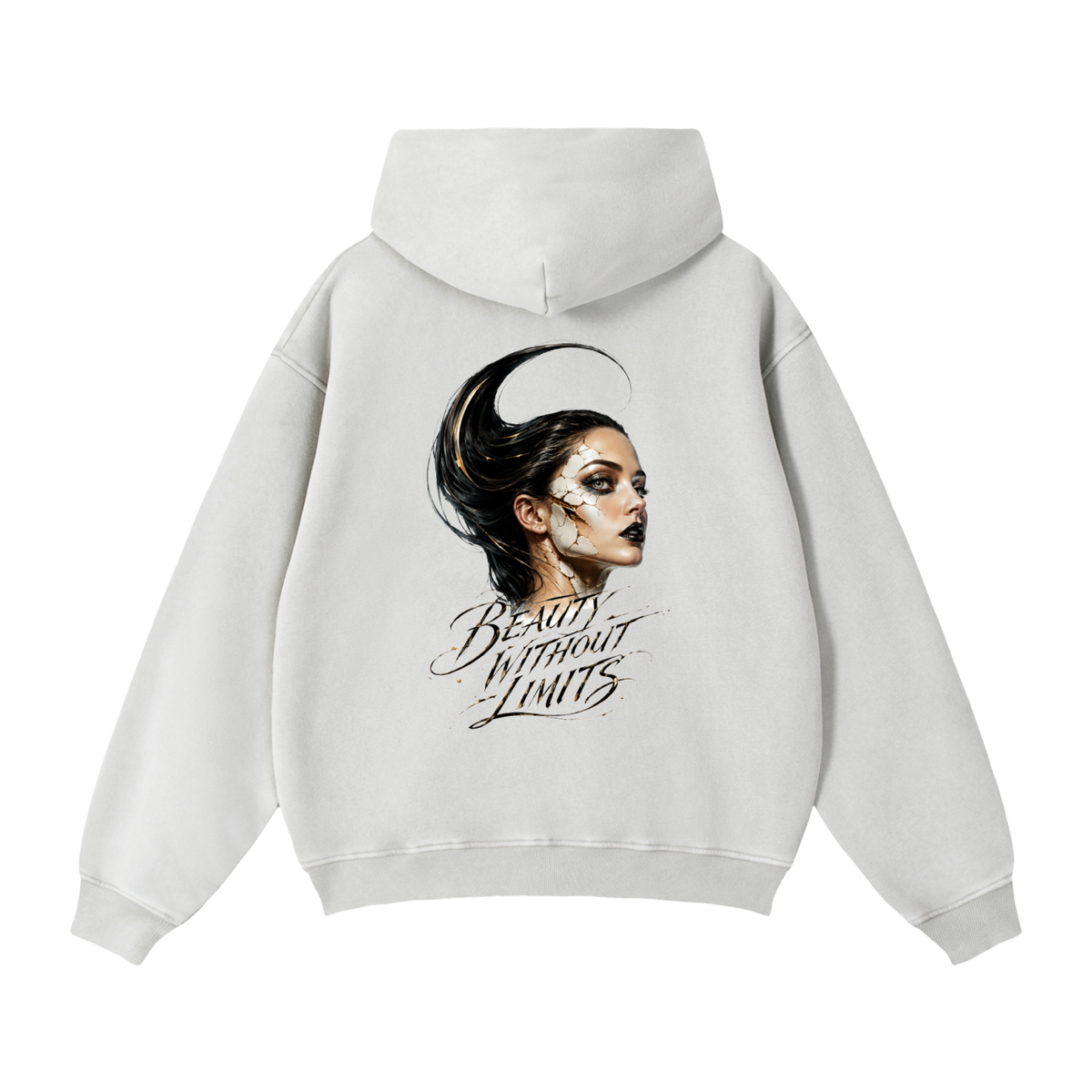 Belvedere Noire Zip-Through Boxy Fleece Hoodie in black
