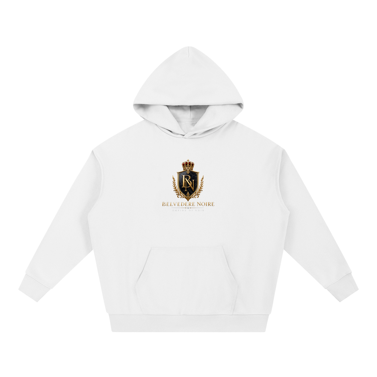 430gsm premium cotton fabric detail on the Belvedere Noire Essential Heavyweight Hoodie
