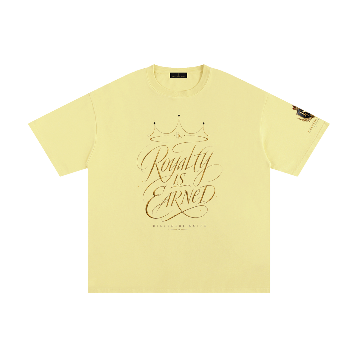 Shoulder and sleeve detail on the Belvedere Noire Pure Cotton T-Shirt