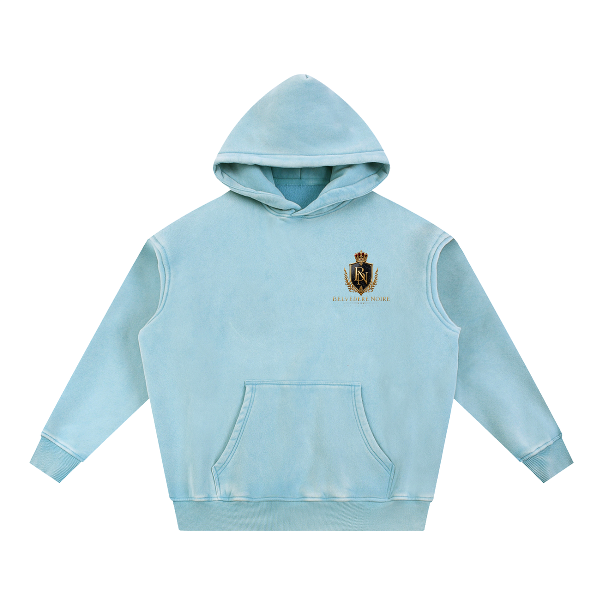 Belvedere Noire Snow Wash Fleece Oversized Hoodie in dark green