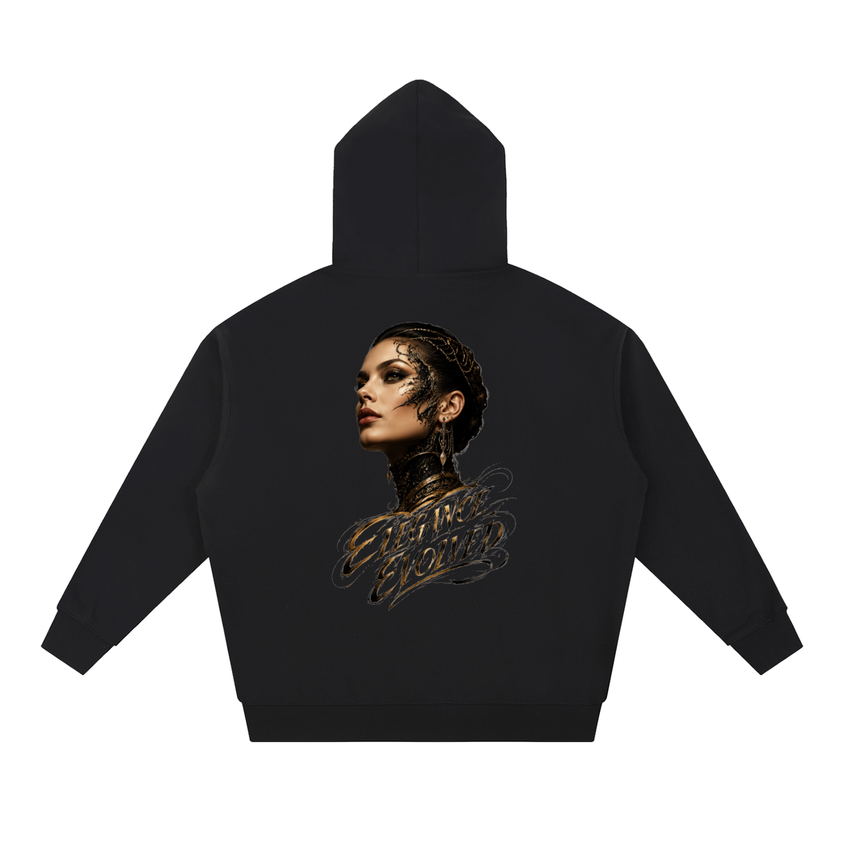 Belvedere Noire Essential Heavyweight Hoodie, 430gsm oversized hoodie, back view