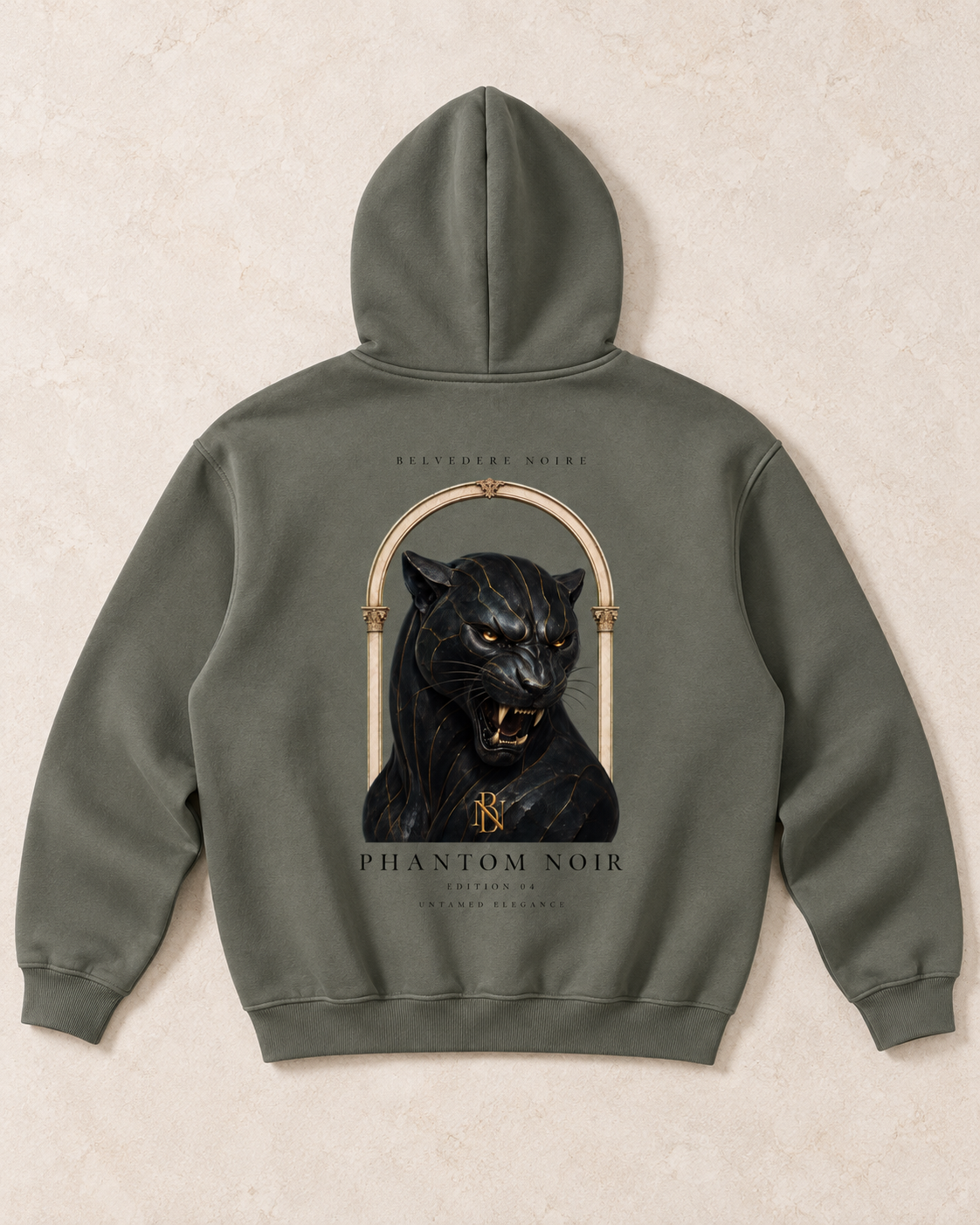 Fleeced Boxy Hoodie flat lay, back view