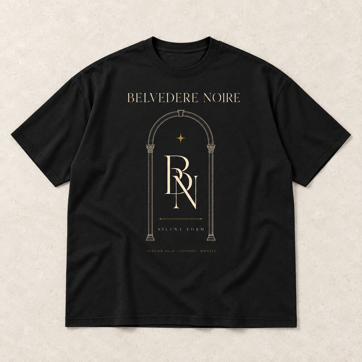 Black Silent Form oversized T-shirt flat lay
