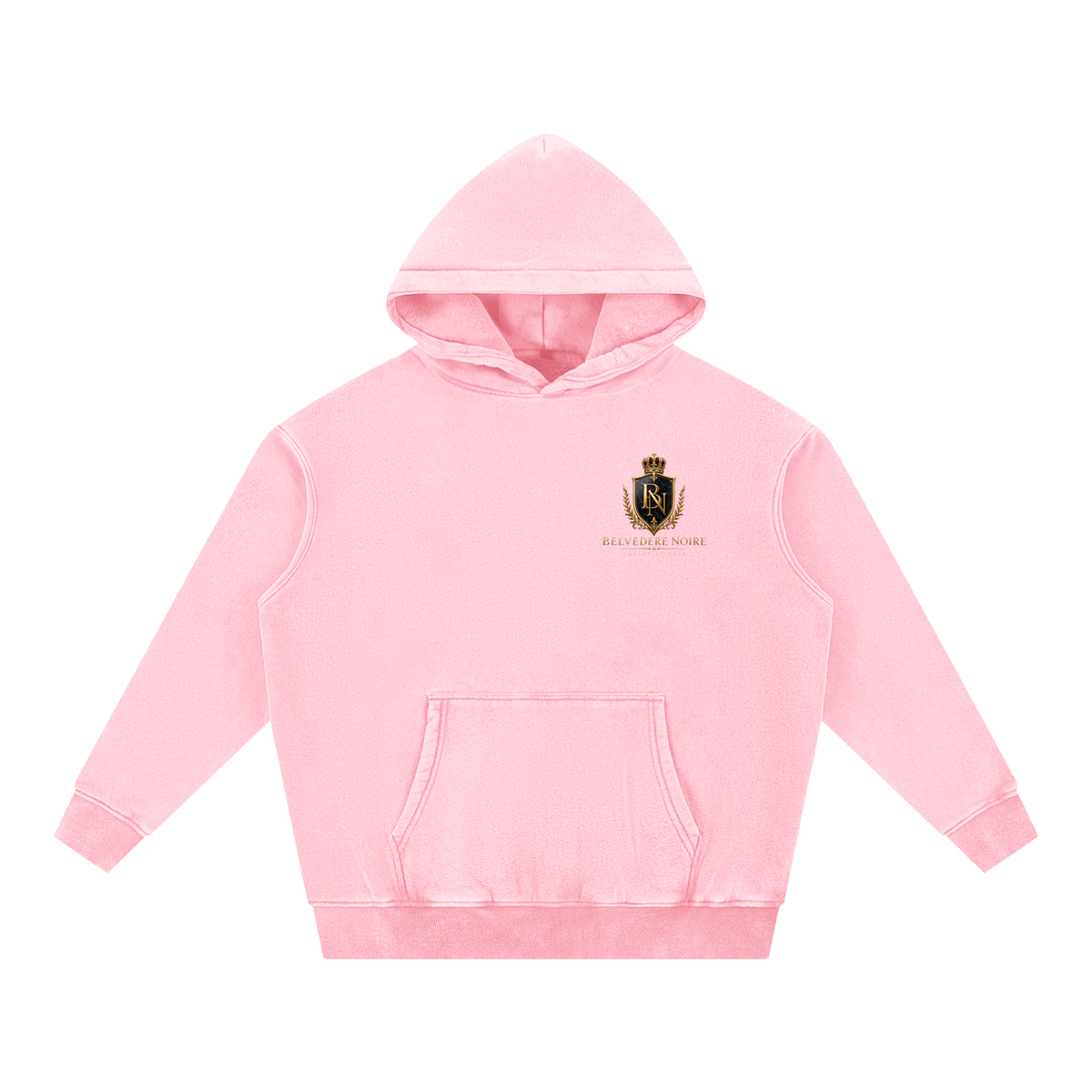 Belvedere Noire Snow Wash Fleece Oversized Hoodie — Unisex 355gsm Washed Streetwear Hoodie