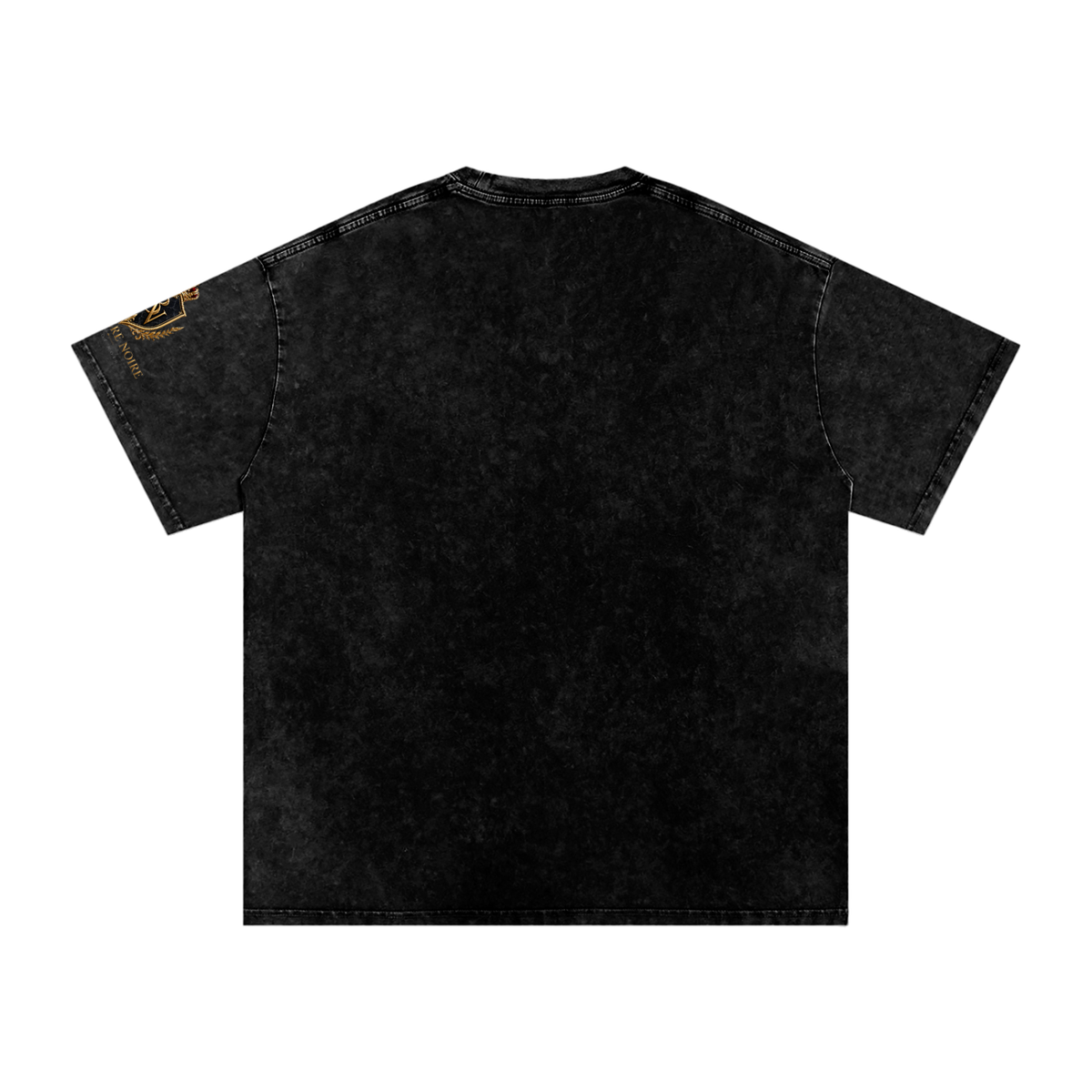 Ribbed crew neck detail on the Belvedere Noire Snow Washed T-Shirt