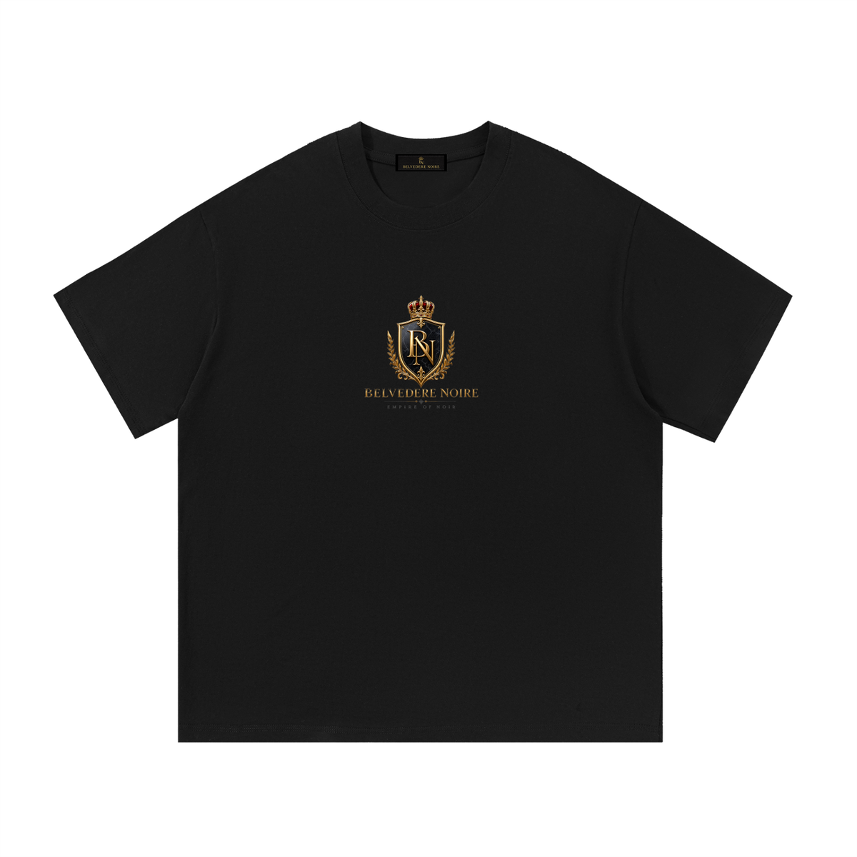 260gsm cotton fabric detail on the Belvedere Noire Essential Cotton T-Shirt