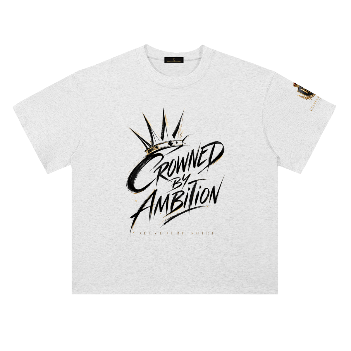 Dropped shoulder seam detail on the Belvedere Noire Heavyweight T-Shirt
