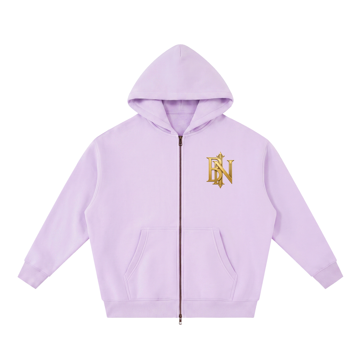 Belvedere Noire Oversized Fleece Boxy Hoodie in light purple, back view