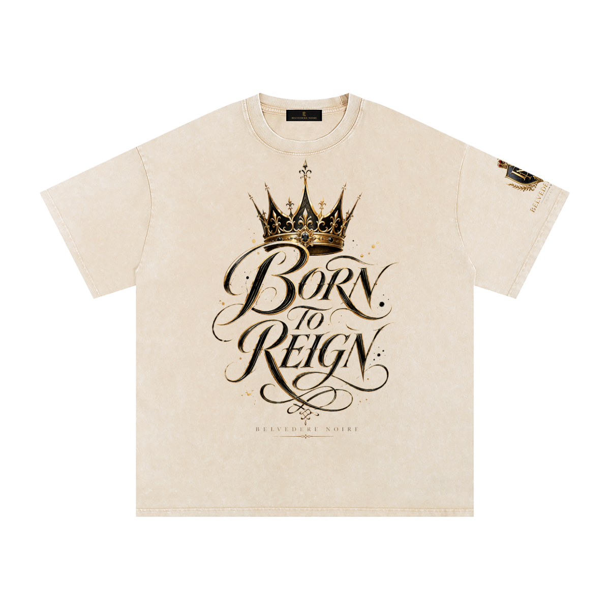Dropped shoulder detail on the Belvedere Noire Snow Washed Oversized T-Shirt