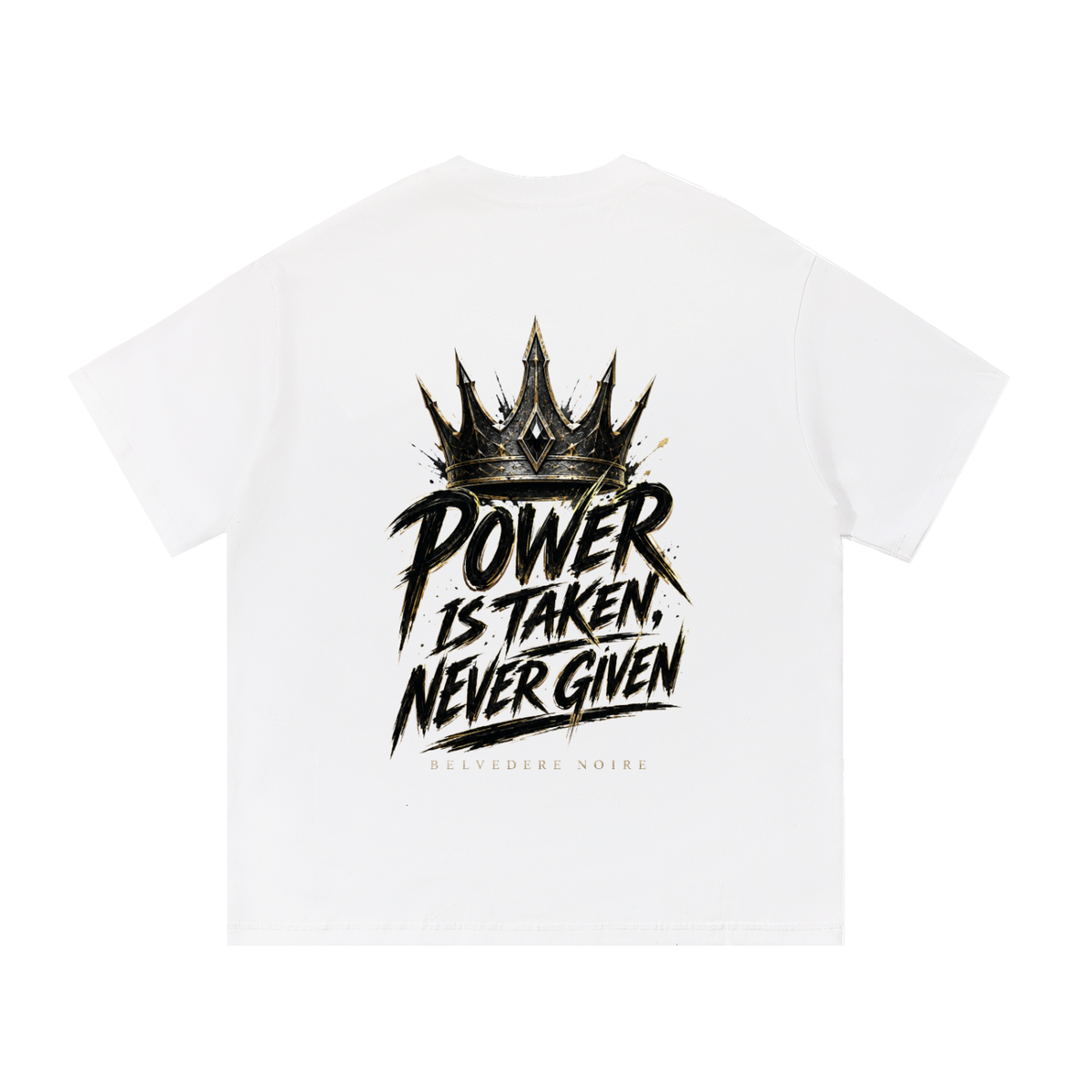 Belvedere Noire Essential Cotton T-Shirt, 260gsm oversized tee, back view