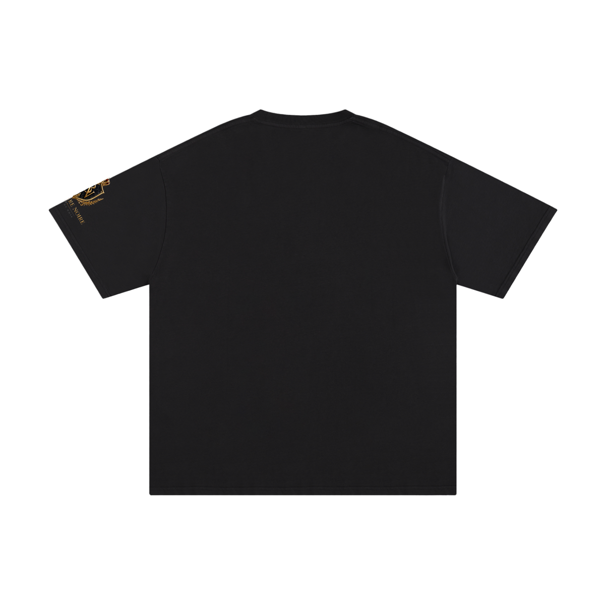Ribbed crew neck detail on the Belvedere Noire Pure Cotton T-Shirt