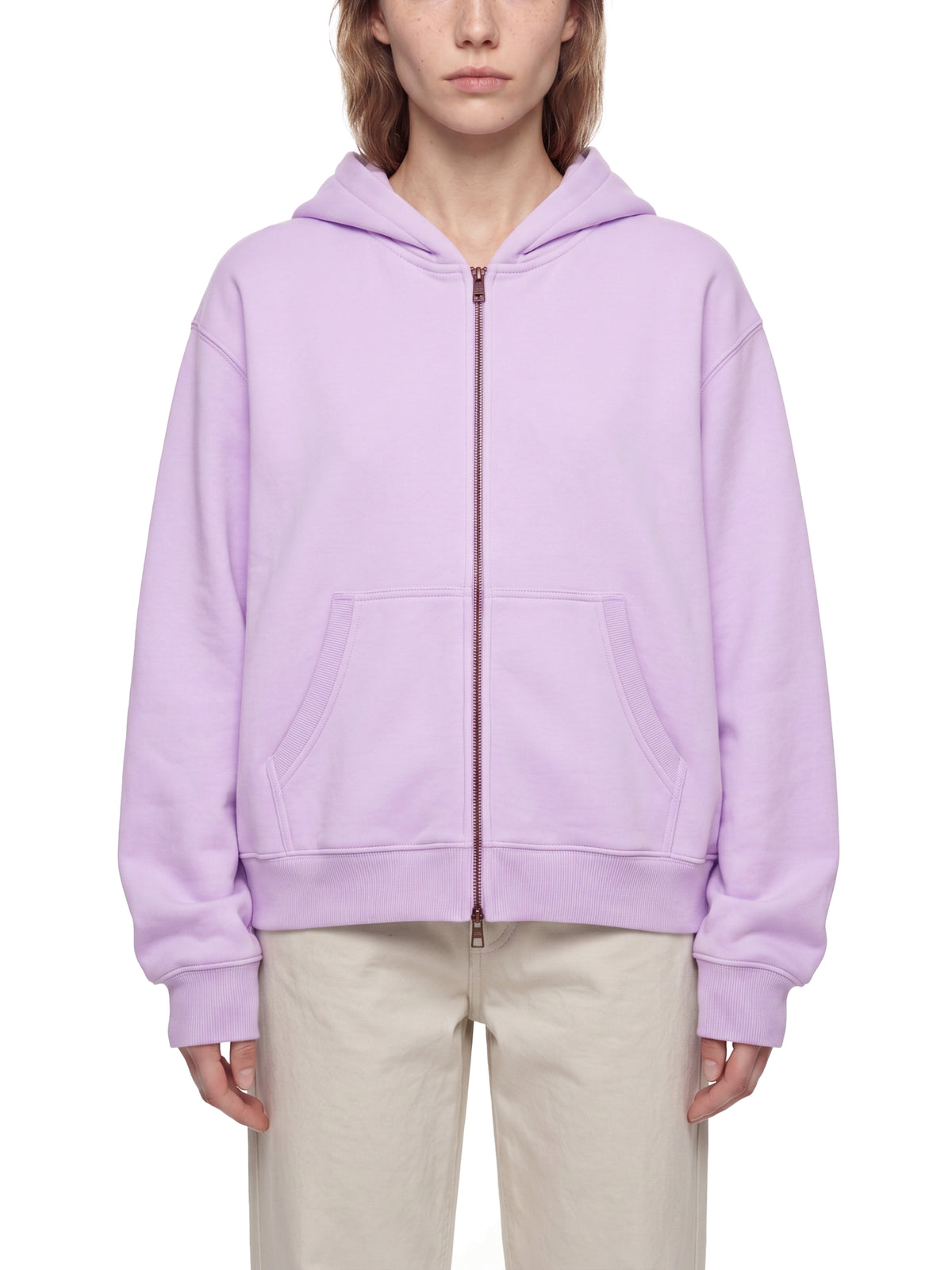 Brushed fleece interior detail on the Belvedere Noire boxy hoodie