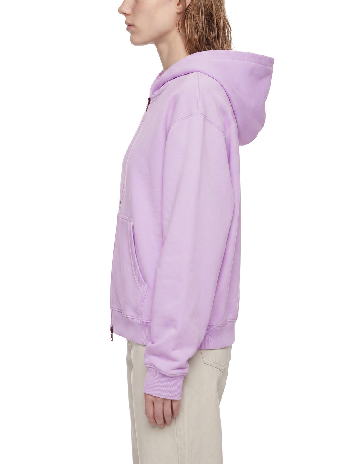 Belvedere Noire Oversized Fleece Boxy Hoodie, lined hood detail